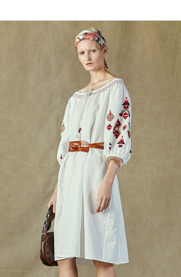 donoratico达衣岩2021夏连衣裙一处漫溯孤帆本白m