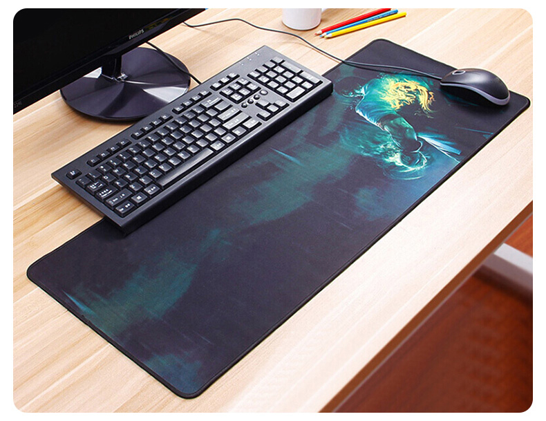 求生地图键盘垫超大号锁边垫子办公可水洗 蔚蓝星空800*300mm精密锁边