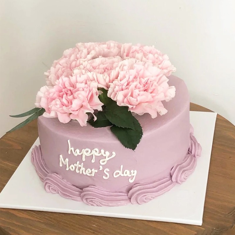 臻鸣生日蛋糕送妈妈婆婆创意手工新鲜现做网红手绘ins康乃馨全国同城