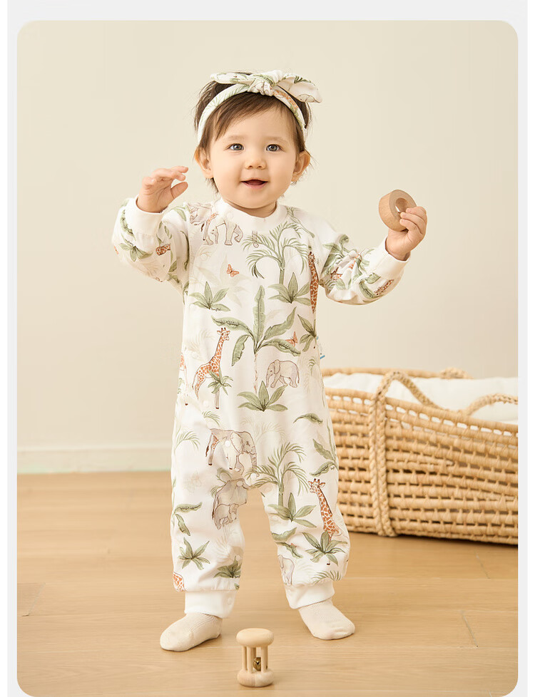 TONGTAI Newborn Onesie, Baby Clothes, Infant Romper, All-Season Children's Loungewear, Crawling Suit, Green, 59cm 14