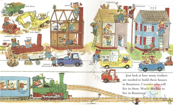 Richard Scarry S Busy Busy People 忙忙碌碌的人们英文原版进口图书启蒙认知绘本英语学习0 3岁 摘要书评试读 京东图书