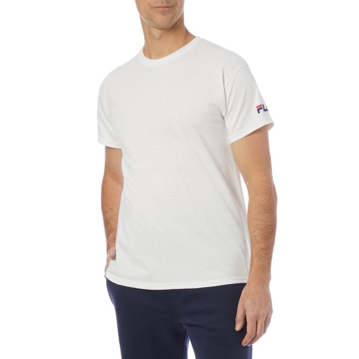 fila斐乐男上衣t恤短袖夏季圆领白色纯色简约百搭纯棉20filmcmptxxxx