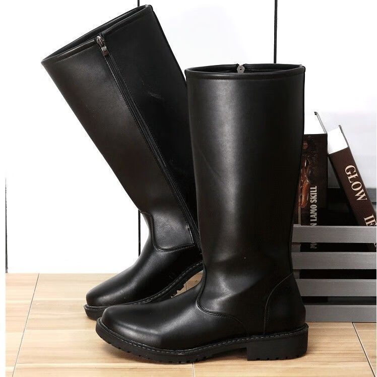 冬天内增高保暖马靴马汀靴加绒男士长筒靴男女秋冬加棉皮靴班仪仗队