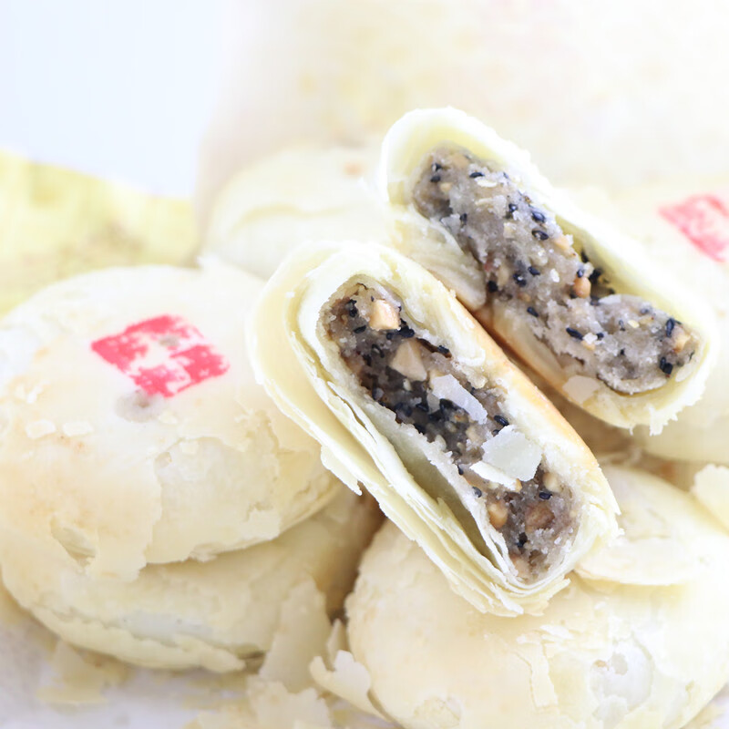 清真隆盛糕点 椒盐月饼 山东青州特产 传统纸包装 老式点心零食【图片