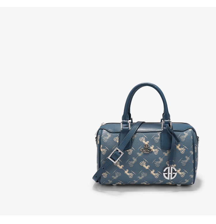 ghg轻奢品牌包包女千禧蓝波士顿枕头包通勤斜挎包千禧蓝