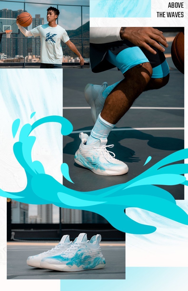 安踏汤普森kt6low泼墨男子篮球鞋2021新品室内外场减震耐磨低帮战靴