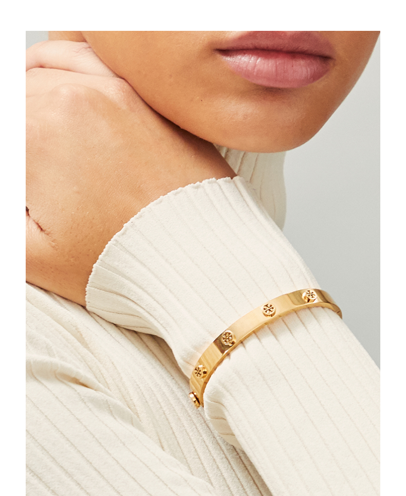 汤丽柏琦toryburchmillerstudhinge时尚气质女手镯87073金色
