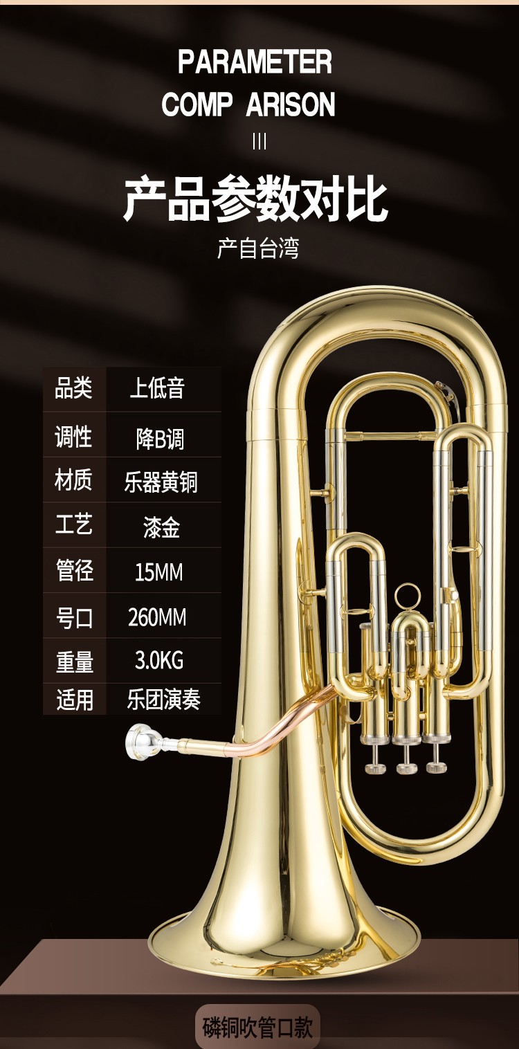 初学考级专业演奏 立键上低音号专业演奏款【堪比罗林斯】【图片 价格