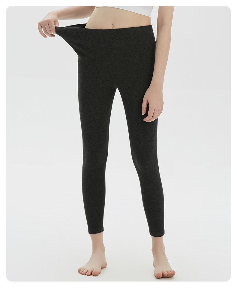 铜牛2021秋冬新款高密绒保暖女裤标准长裤女vk160灰紫16085