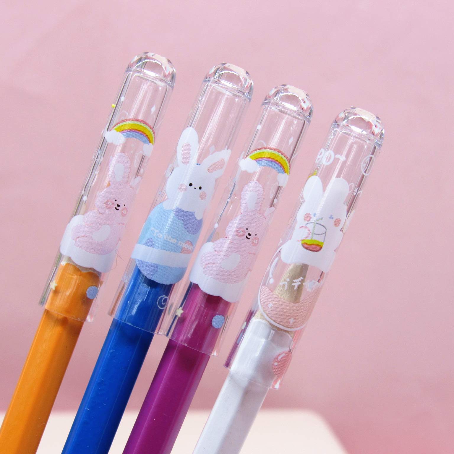 可爱卡通透明圆头铅笔帽少女心保护套儿童小学生防戳笔盖笔套延长元气