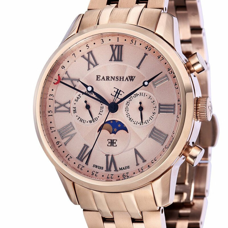 thomasearnshaw托马斯恩肖officer系列18k镀金多功能时尚石英男士手表