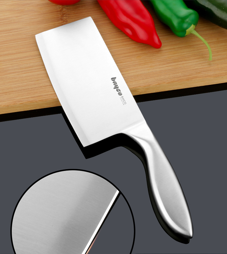 拜格菜刀料理刀套装2件套不锈钢切菜刀家用水果刀实用组合 全钢一体