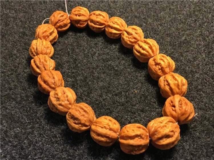 野生门头沟戒台寺文玩粗筋纹京八棱小核桃 秋子手串 手持狮子头 收藏