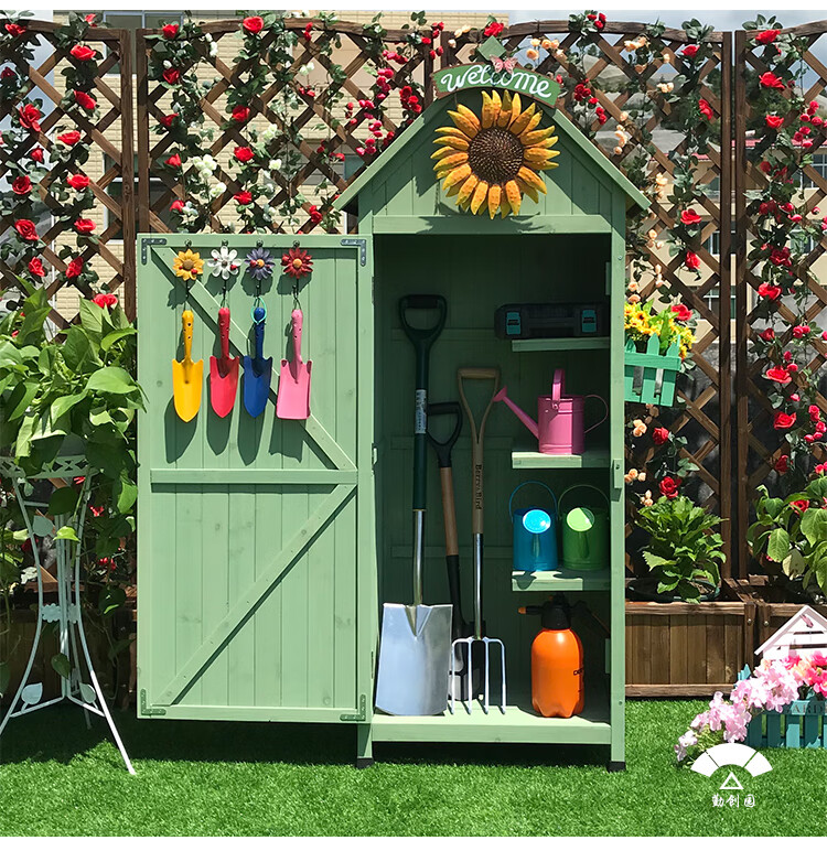 花园工具房户外庭院储物间简易房储物柜可拆卸移动房收纳露天阳台普