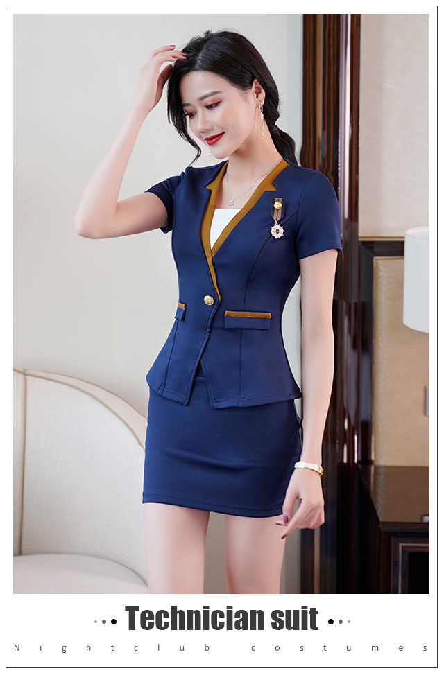 足浴技师工作服夏天套装女气质夏性感显瘦桑拿按摩足疗店沐足工衣两件