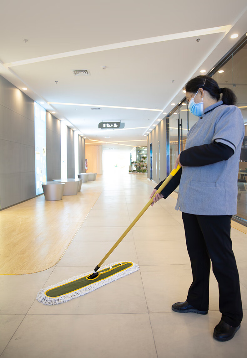 升级不锈钢拖把商场酒店保洁长排拖把大号尘推平板拖把套装工厂企业