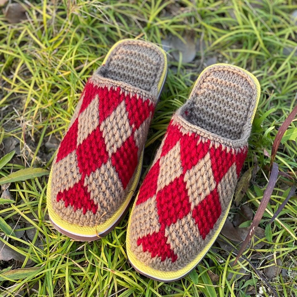 跃景 高档女鞋花色多】成品纯手工 勾拖鞋坡跟鞋 家居拖鞋 毛线拖鞋