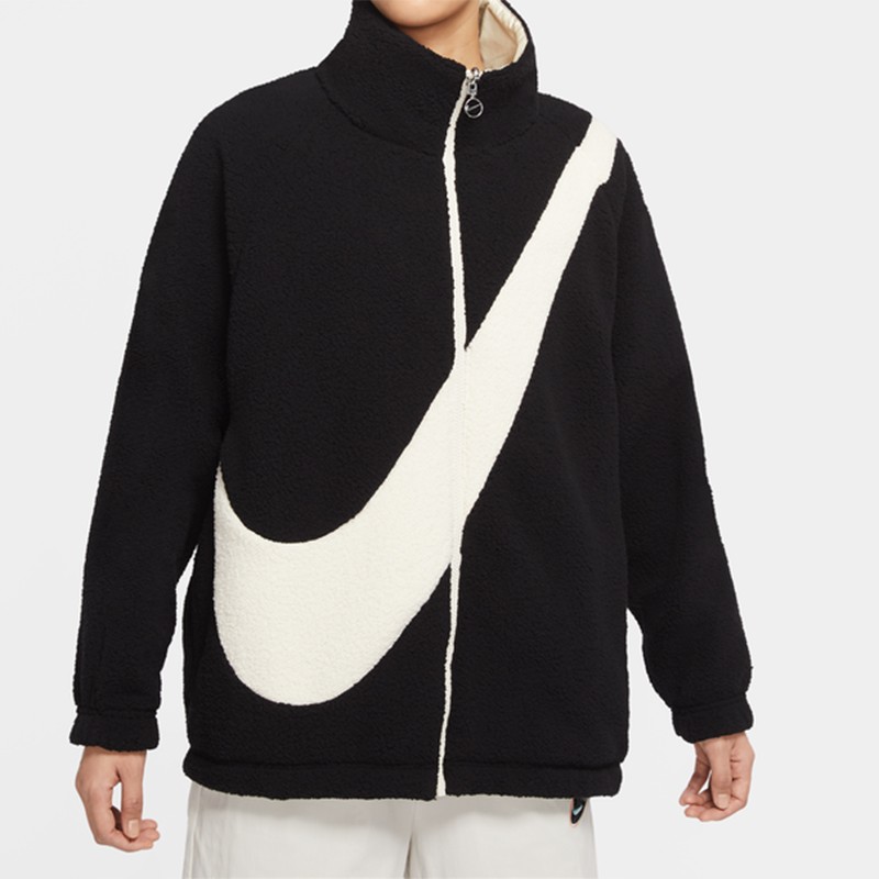 耐克nikebigswoosh大钩子大logo男装女装人造皮草米色保暖羊羔绒抓绒