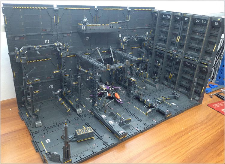 rgmgpg高达适用自由组合前线基地格纳库整备架机仓机巢hg整备架