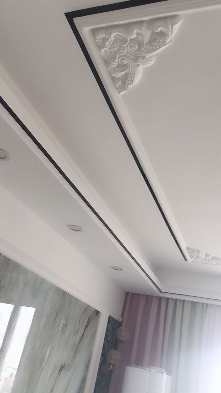 石膏线美边线自粘家用吊顶客厅石膏线背景墙装饰线条黑钛金阳角线美