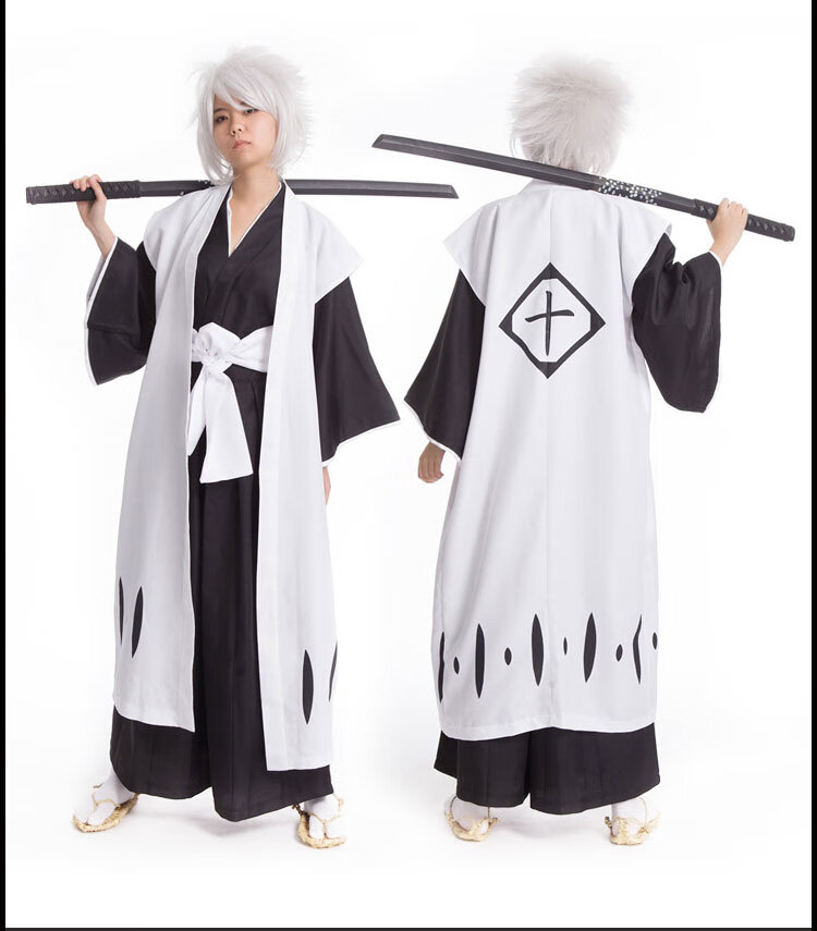 死神cosplay羽织十三番蓝染白哉市丸银队长服披风死霸cos服装草鞋