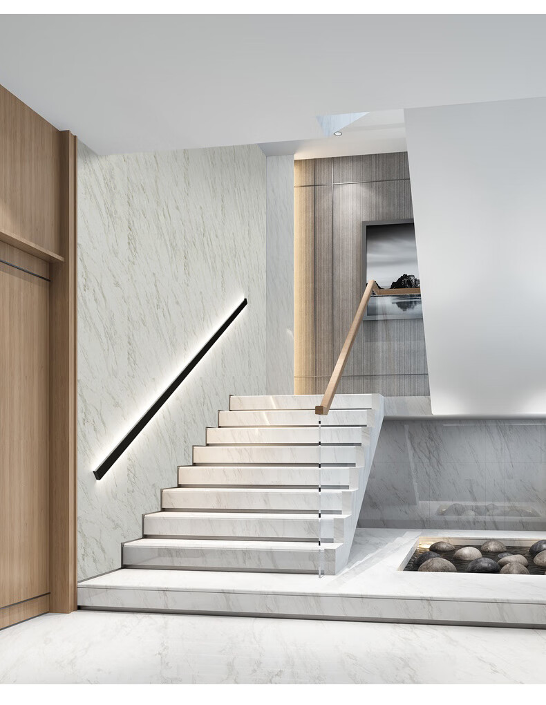 侧面长条扶手壁灯楼梯过道走廊卧室床头无主灯照明条形明装线条灯两面