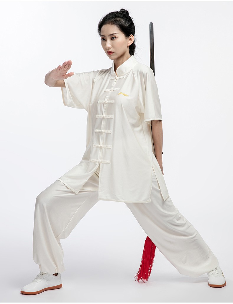 武术服练功服武术比赛太极拳表演套装 adhq040-1白色(短袖款) l【身高