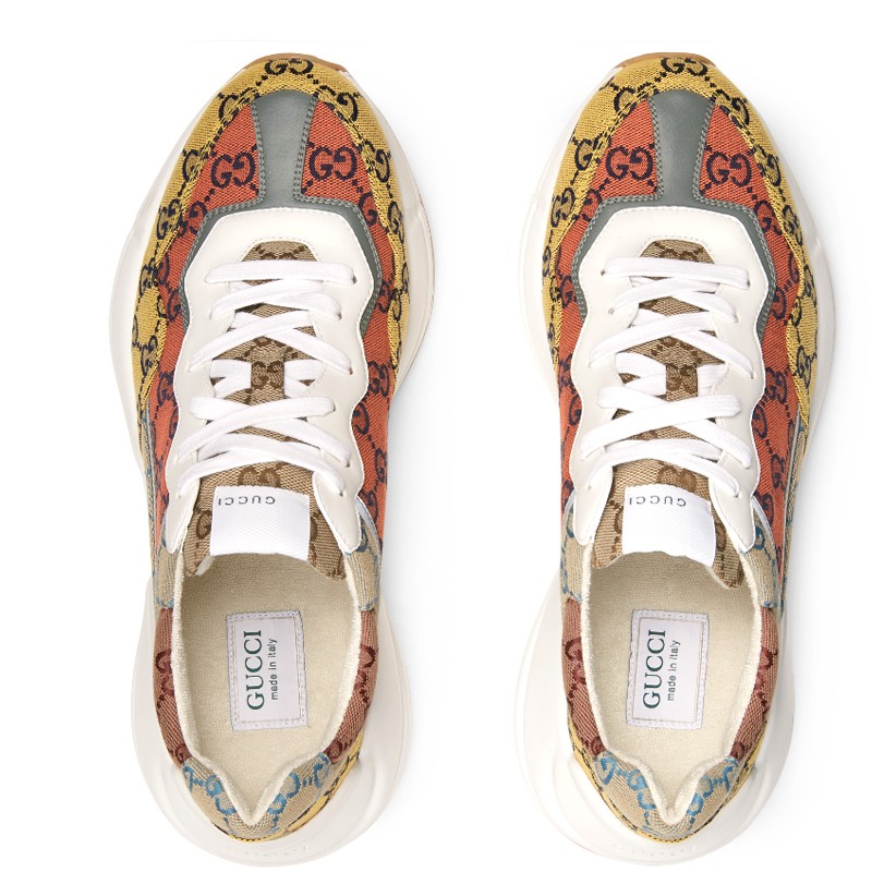 古驰gucciggrhyton男士运动鞋彩色帆布5.