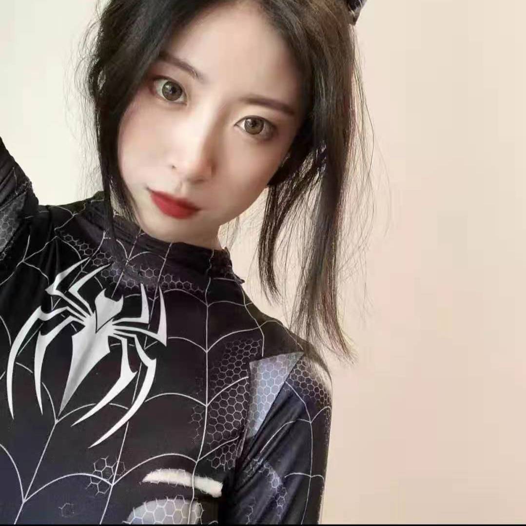 蜘蛛侠紧身衣女play性感服装漫画角色扮演二次元 mj黑色蜘蛛侠开档款