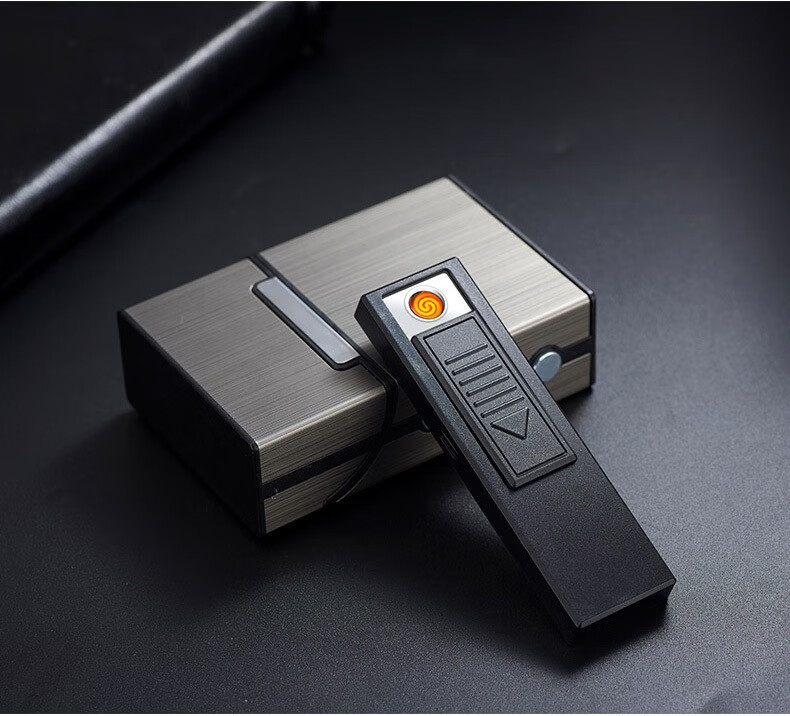 火机烟具 烟盒 顶辉 顶辉可拆卸充电烟盒打火机一体20支整包装盒可换