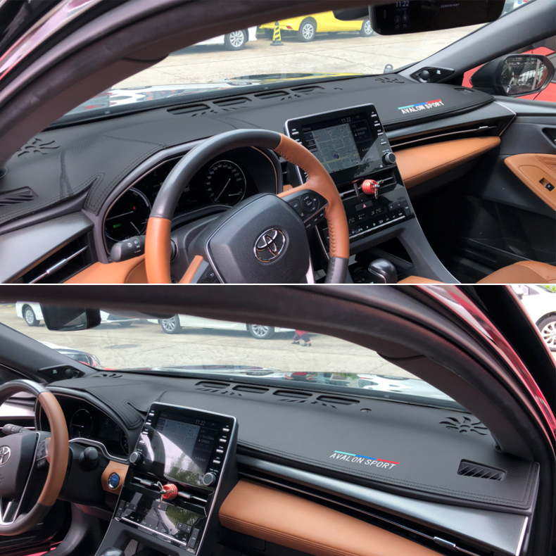 适用于丰田亚洲龙中控台改装防晒避光垫碳纤维麂皮绒拼色 亚洲龙麂皮