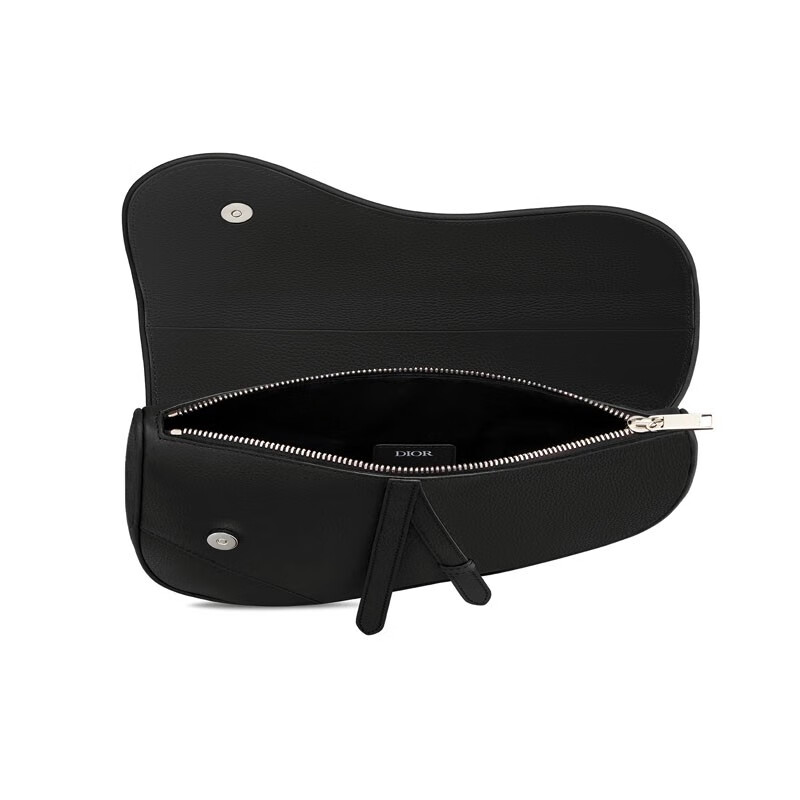 dior/迪奥男士马鞍包粒面牛皮革磁性翻盖开合搭配拉链 肩带可调节可肩