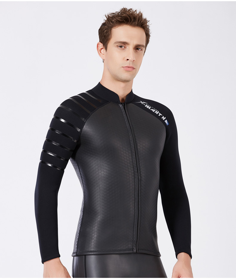 新款光皮潜水服3mm男分体潜水衣夹克女冲浪浮潜保暖泳衣 ws-19421 男
