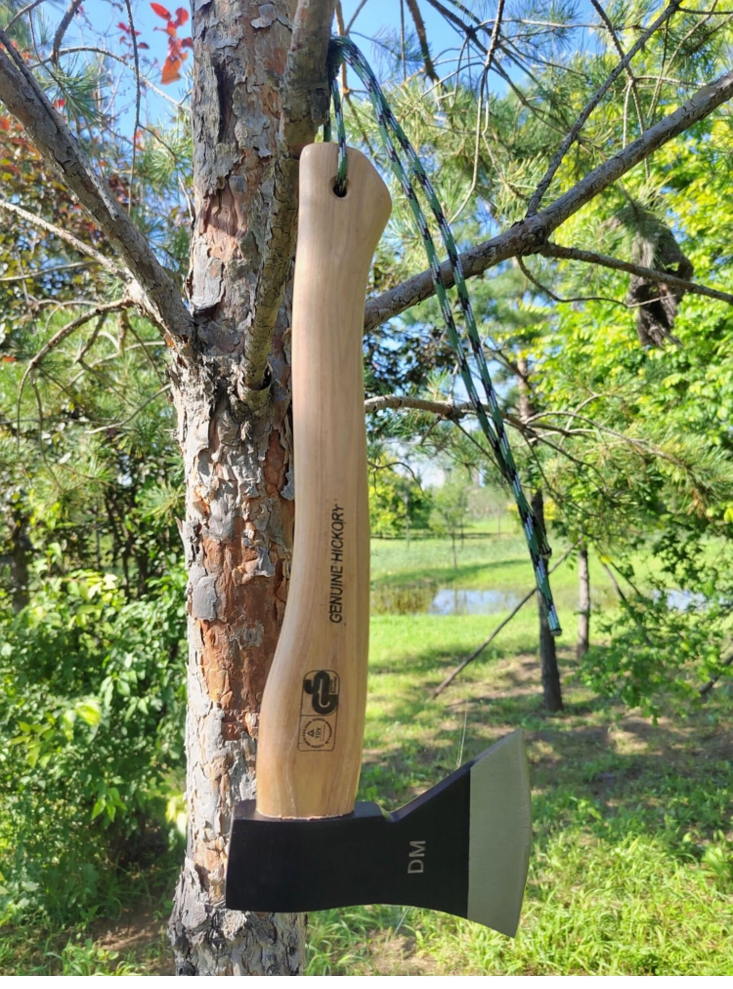 斧头刀消防斧木斧子露营小斧劈柴伐木斧 银色_美式打孔 挂绳【图片