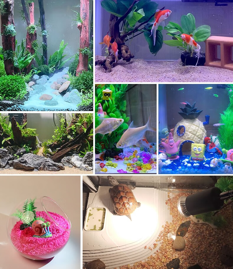 森森鱼缸底砂玻璃砂装饰造景彩色水族箱造景底沙水晶石雨花石海蓝玻璃