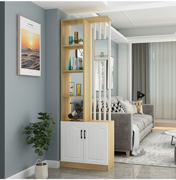 花行新欧式简约北欧现代鞋柜隔断屏风置物架客厅餐厅卧室入户玄关隔断