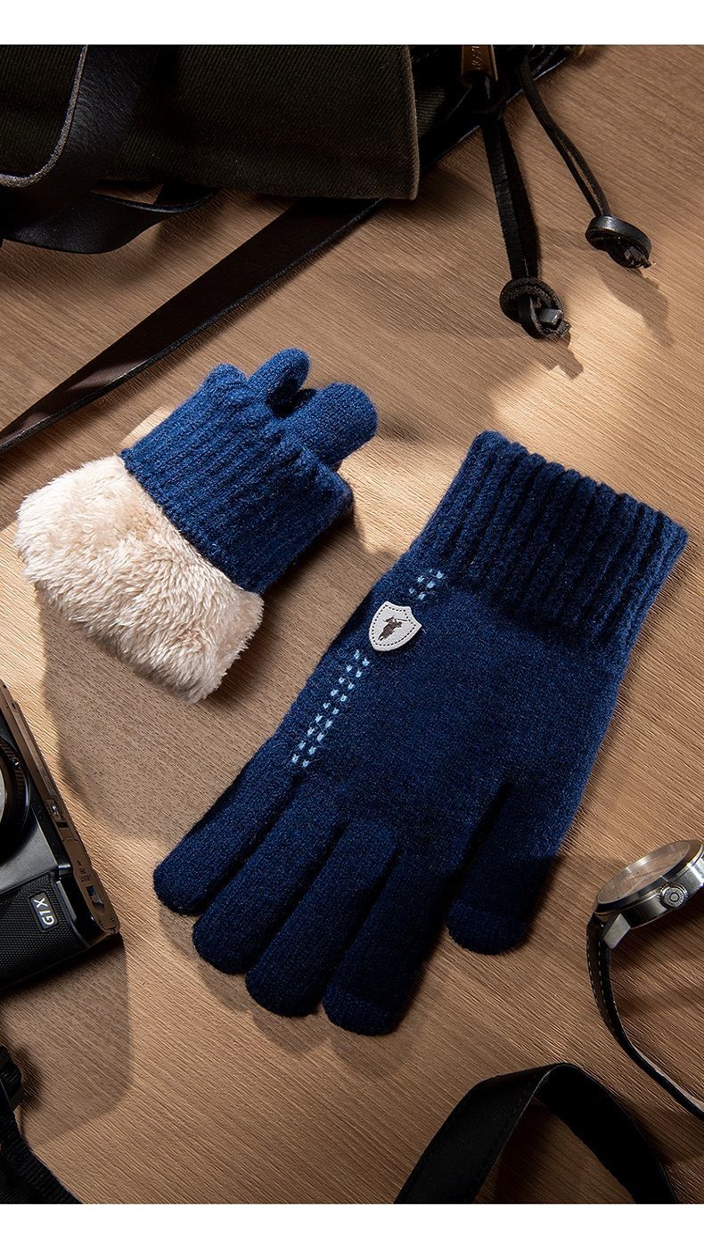 狮立顿手套保暖防寒骑车男士帅气学生冬季电动车骑行触屏防冻棉加绒