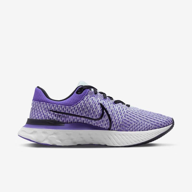 nike耐克react infinity run flyknit 3飞线3男士低帮跑步鞋 灰白 dh