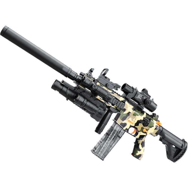 车男孩手自一体吃鸡枪战全装备电动连发 【标配】手自一体-m416迷彩绿