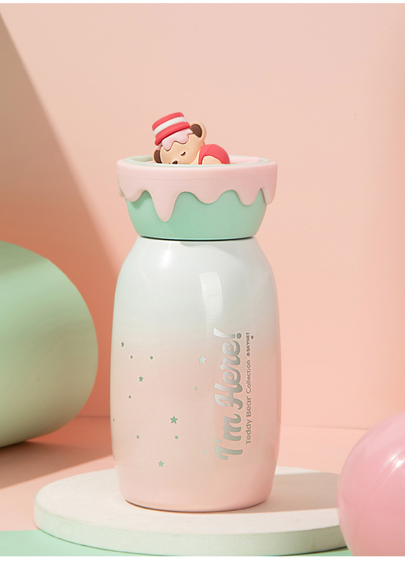 fasola水杯泰迪珍藏迷你保温杯高颜值不锈钢女可爱随身水杯便携儿童杯