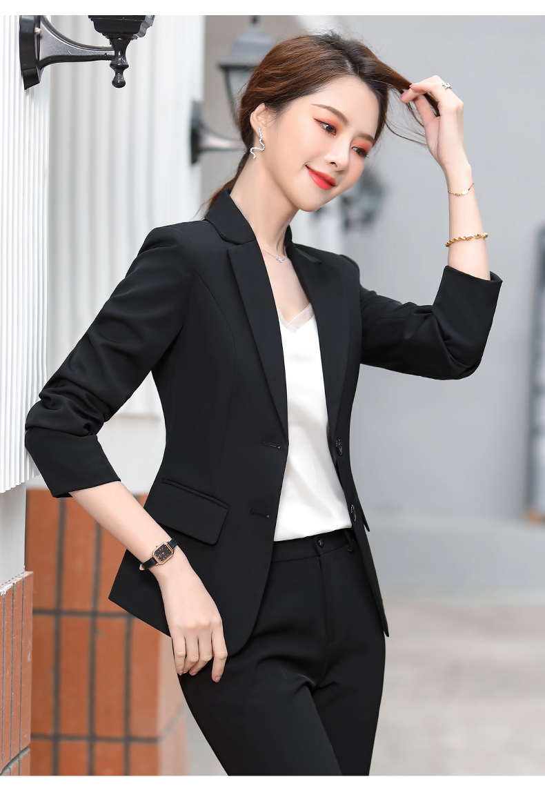 佳昭职业黑色西装裤女2022春秋新款修身显瘦工装裤直筒小脚上班裤子