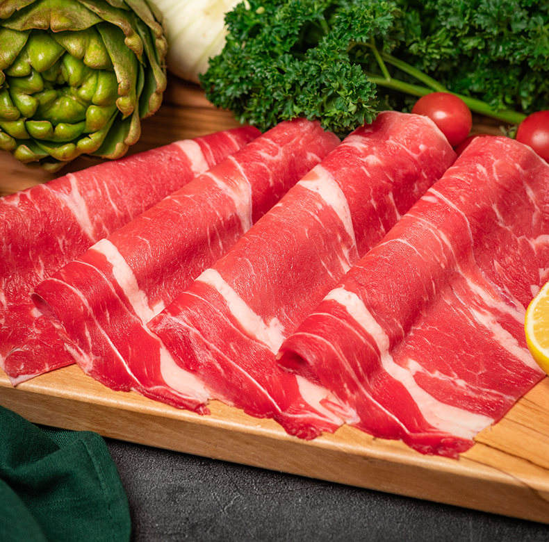 阿尔比恩火锅食材寿喜烧雪花涮烤牛肉片肥牛卷澳洲进口安格斯3a上脑肉