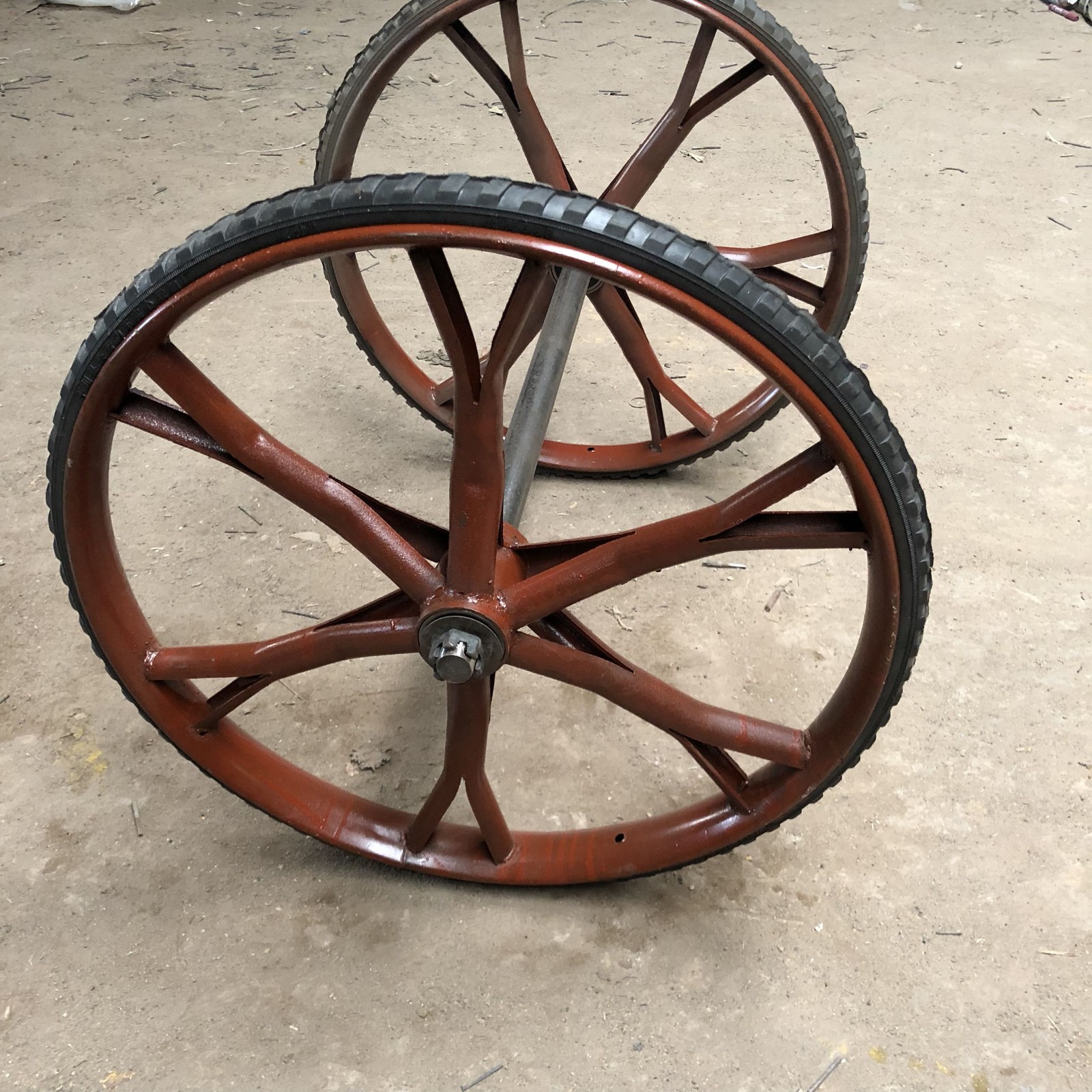 斗车轮子手推斗车轮工地斗车轮胎板车轮子劳动车环卫清洁板车充气实心