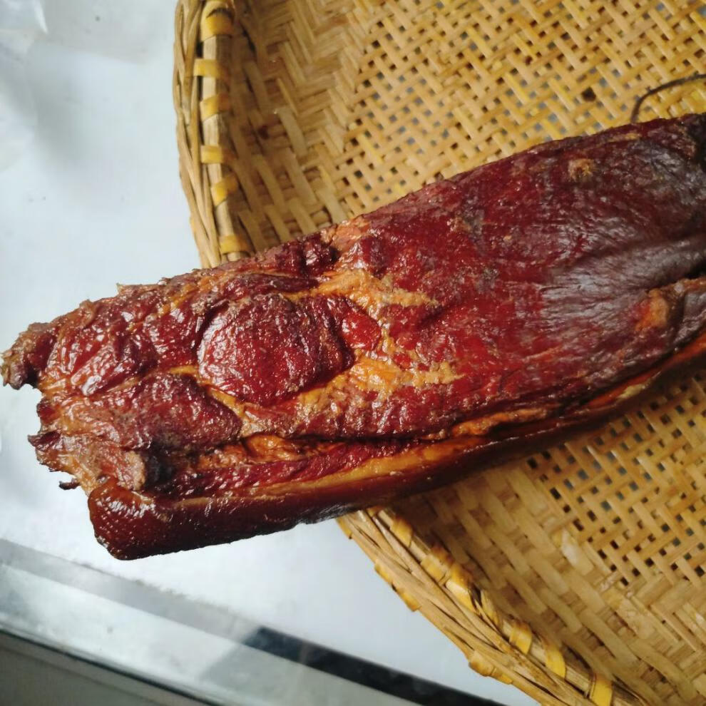 湖南特产 腊味柴火烟熏偏腊前腿肉手工老腊肉腌制咸肉500g 黑前腿500g