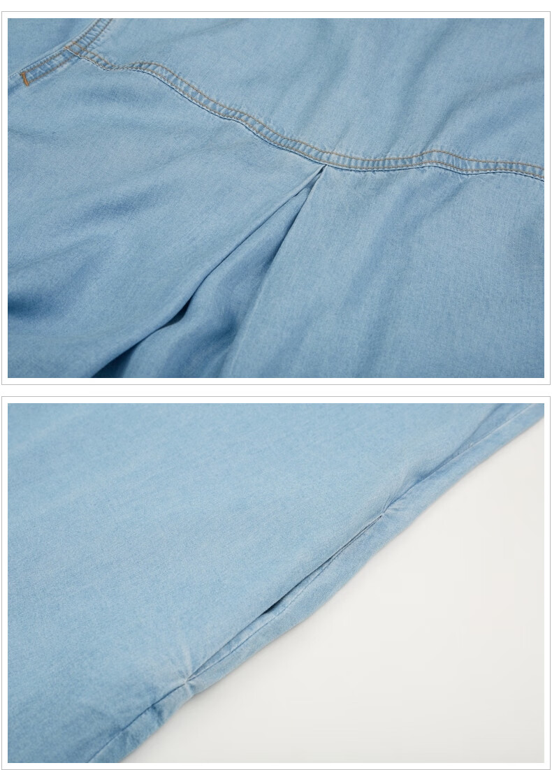 婉甸丹宁蓝短袖连衣裙2021夏新款女装短袖连衣裙1202n33437 丹宁蓝 l