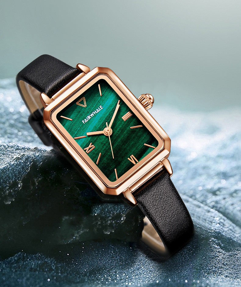 情人节礼物马克华菲fairwhale小绿表名牌手表女士时尚小方盘石英女表