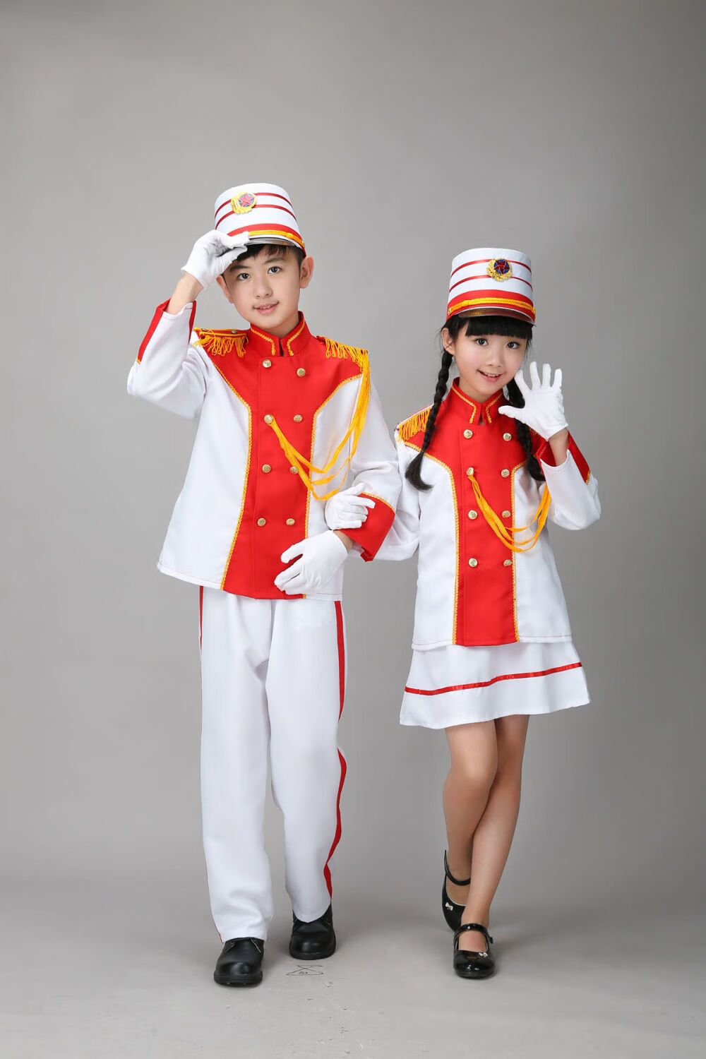 儿童鼓号队服装演出服男女中小学仪仗队鼓乐队表演升旗手仪式幼儿 1女