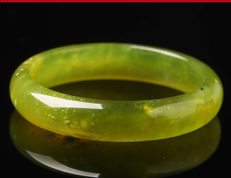 轩野辽宁冰润岫玉手镯女款天然本色蛇纹玉石镯子饰品c3792