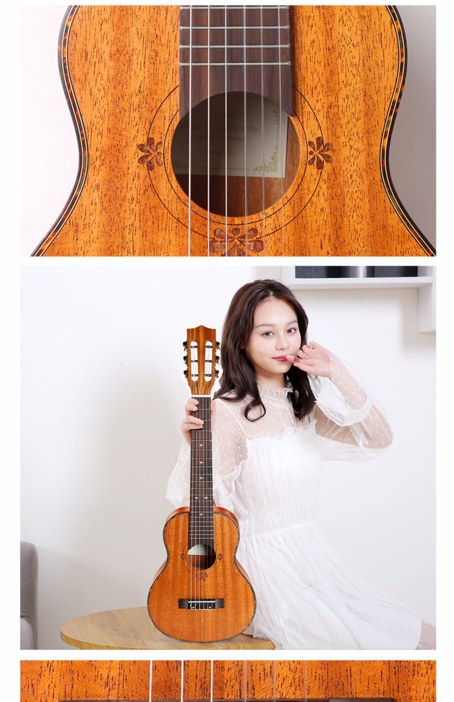 古典28寸初学者学生儿童男女旅行吉他丽丽全桃花芯木下单相送终身质保