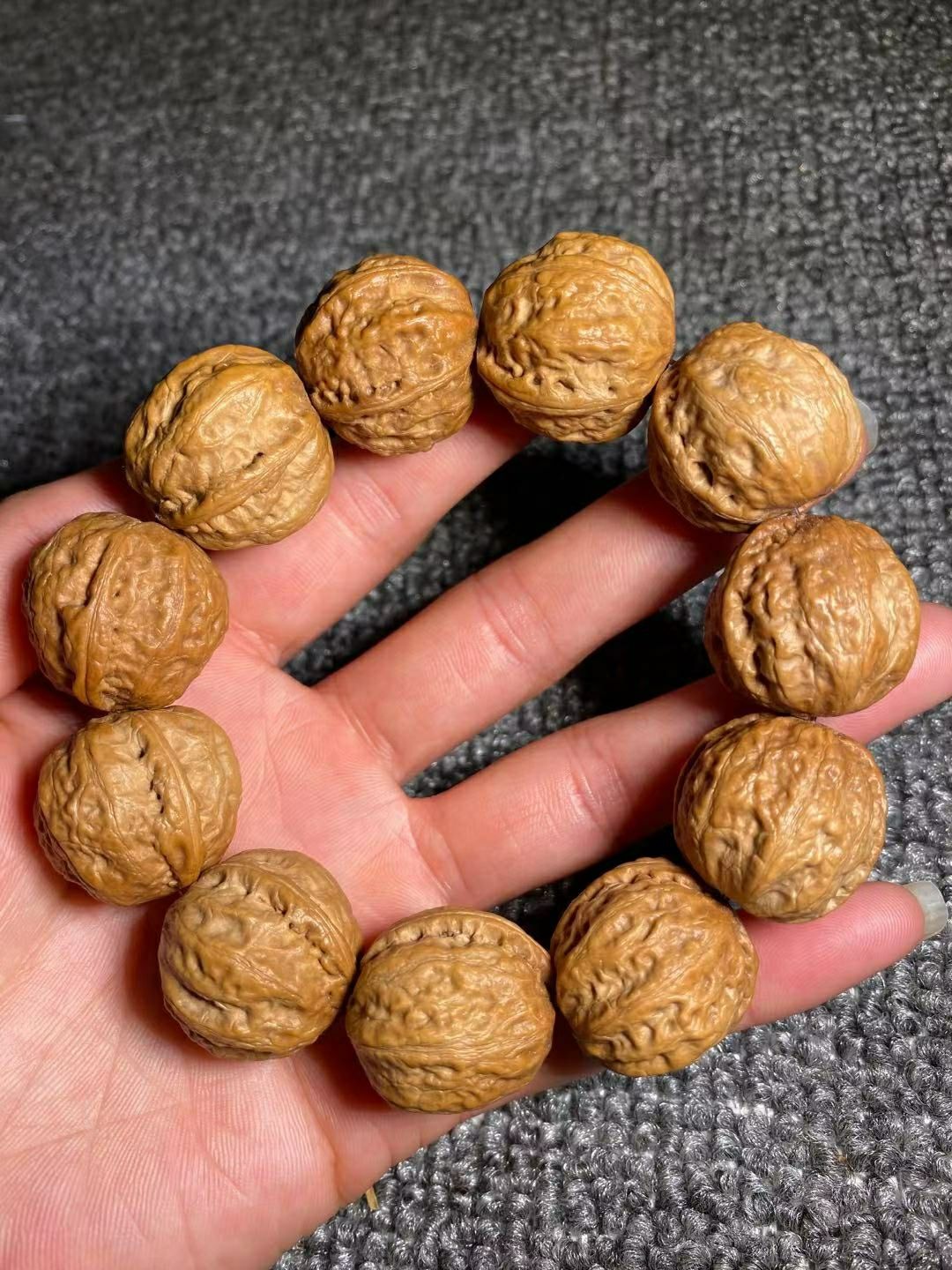 桃核手串 机刷包浆文玩核桃手串野生秋子门头沟京八棱把玩手持男女手